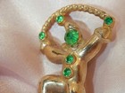 Super Cute Vintage 1940s Art Deco Rhinestone Clown Brooch  559e