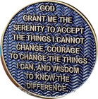 Recoverychip 4 Year Aa Medallion Reflex Antique Blue Color Sobriety Chip Iv    