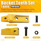 1 Bucket Teeth Assembly 6737322y Bobcat Style Bolt On Flush Mount Pin Skid Steer