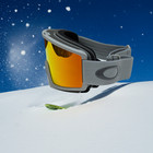 Oakley Snow Goggles Target Line M Grey On Grey Frame Fire Iridium Lens Medium 