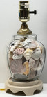 Vtg Seashell Filled Glass Table Lamp Base Beach Coastal Lake Cottage 11 