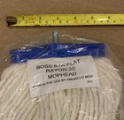 20 Oz Boss Sta-flat Commercial Rayon Wet Mop Head Screw On Bolt On - White - New