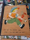 Lot Of 2 Vtg Nursery Rhyme Wooden 3d Plaques Banbury Cross   Tom The Pipers Son 