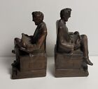 Antique 1920 s Armor Bronze Clad Abraham Lincoln Set 2 Bookends Made Usa