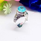 Blue Topaz Gemstone Handmade Poison Ring  925 Sterling Silver Poison Ring 