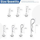 110pcs 304 Stainless Steel Hairpin R Clips Kit 7 Size R Cotter Pins Assortment F