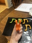 6pc Vintage Mid Century Modern 60 70 s Groovy Mod Orange Green Plastic Hooks