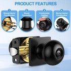 10 Pack Matte Black Privacy Door Knobs  Keyless Interior Locking Doorknob