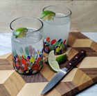 Confetti Carmen Design Drinking Glasses - Set Of 6  14 Oz Each 