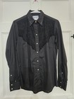 Rockmount Ranchwear Vintage Tru-west Black Pearl Snap  Fringe  Lace Front