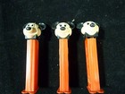 3 Mickey Mouse Pez Import Vintage Red With Feet Made In Austria Hungary