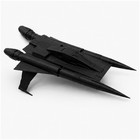 Buck Rogers Starfighter 10in 3d Printed Black Sci-fi Ship Display Model