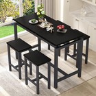 5 Pcs Counter Height Pub Table And Stool Set Breakfast Bar Table With Stools