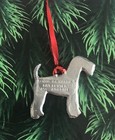 Pewter Airedale Terrier Dog Puppy   Figurine Christmas Tree Ornament