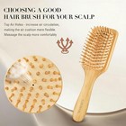 Wooden Paddle Brush For Hair Growth Detangling Scalp Massage Bamboo Bristles For