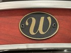 Weir 13x3    Cherry Piccolo Snare Drum With Black Hoops And Gold Hardware Drumset 