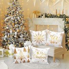  White And Bronzing Christmas Throw Pillow Covers 16  X 16   pack Of 4  Gold