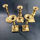 Candle Stick Holders  Antique Bronze  Spain  England   5pc Lot  C  1800s