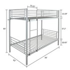 Twin Size Metal Bunk Beds Frame Ladder Bedroom Dorm For Kids Adult Children New