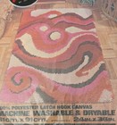 Red Heart Latch Hook Rug Retro Pillow Canvas Pattern Mcm Abstract Big 70   s Mod
