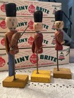 Rare Early 1900   s Antique Painted Wood Toy Soldier Marching Lot Of 3 Christmas