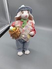Super Cute Vintage Rabbit Easter Paper Mache  Dressed Up Bunny
