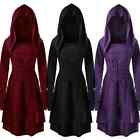 Vintage Womens Dress Cosplay Medieval Renaissance Archer Costumes Hooded Robe