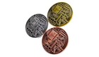Bitcoin Coin Collection 3 Pc Btc Physical Coins Plated Goldtone Silver Rose Gold