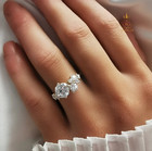 2 00 Ct Round Women Moissanite Cluster Engagement Ring Solid 14k White Gold