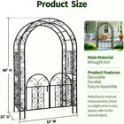 Garden Arch With Gate 84 x53  Sturdy Metal Arbor For Wedding   Climbing Plants