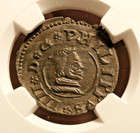 Ngc Spain 1663-s Madrid Mint 16 Maravedis Au 55 Copper Looks Uncirculated