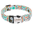Personalized Dog Collar Nylon Adjustable Engraved Pet Id Nameplate Custom Buckle