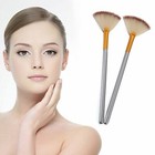2pcs Set Fan Shaped Powder Foundation  Soft Blush Highlighter Brush Makeup Tool
