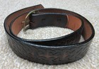 Small Dark Brown Leather Belt With Celtic Etching For Ren Medieval Faires