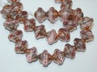 15 7mm Czech Glass Soft Pink With A Copper Finish Saturn Saucer Beads