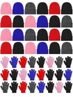 48 Pcs Kids Winter Beanie And Gloves Set
