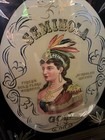 Vintage    seminola Gold-gold Leaf Tabacco    Reverse On Glass Sign unique Art Work