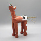 Navajo Folk Art-smiling Copper Colored Spotted Horse By Ivetta Yazzie