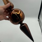 Hand Blown Art Glass Christmas Tree Ornament Dark Brown Amber 20   