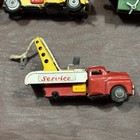 Set Of 4 Vintage 1950   s Tin Friction 4     Stock  Tow  Delivery   Garb Trucks