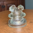 Hemingray 660 Clear Glass Electrical Saddle Top Insulator 1-41 Vintage 1944