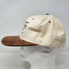 Vintage Germaine s Luau Hawaii Tiki Cream Leather Hat Cap Strapback Too Hot