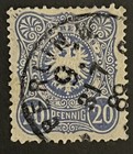 Travelstamps  Germany Stamps Scott  40 - 20 Pfennig Used Handstamped 