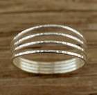Solid Metal 925 Silver Women s 4 Row Full Band Toe Ring 14k White Gold Plated