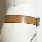 Calvin Klein Jeans Tan Leather Studded Vintage Wide Buckle Belt Womens Size M