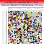 510 Pieces Iridescent Glass Mosaic Tiles For Crafts Mixed 4 Shapes Colorful Sta