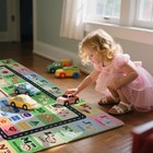 Kids Abc Rug 3 x5  Green Washable Playmat For Playroom  Classroom - Non-slip