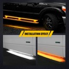 2pcs Running Board Side Step Led Light Amber White Turn Signal Drl Strip Bar