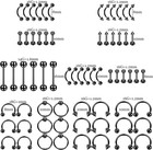 84pcs Professional Piercing Kit Stainless Steel 14g 16g Belly Tongue Tragus Nipp