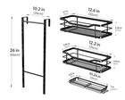 Black Adjustable 3 Tier Over The Door Shower Caddy Organizer With Hooks